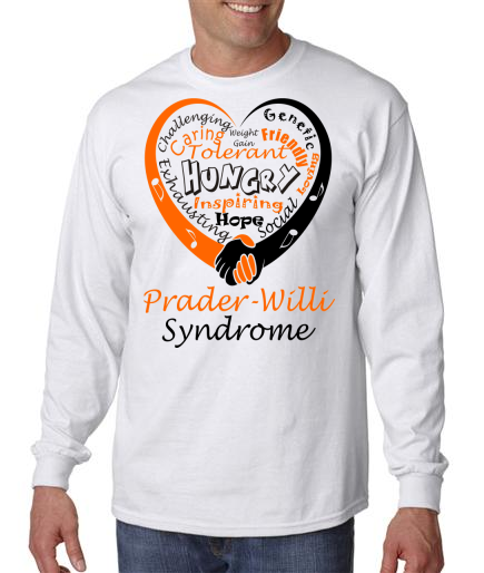 Prader - Willi Syndrome on Mens LS Shirt White